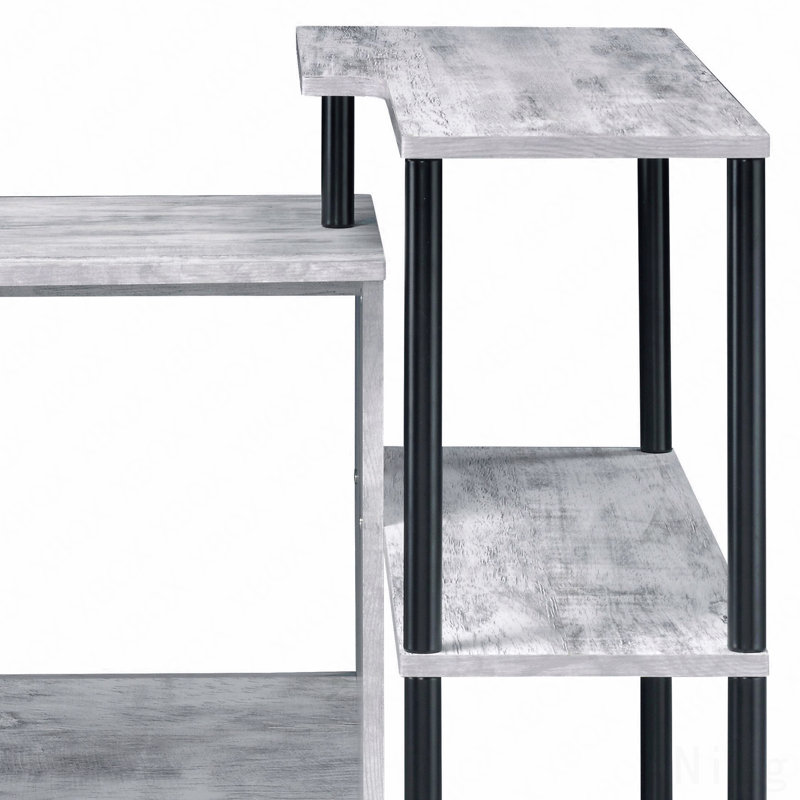 Antique White & Black Finish Writing Desk, White