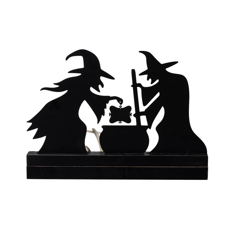 Enseigne de table en bois et métal Witch, H 10 po