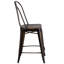 Tabouret de comptoir en métal patiné pour l'intérieur / extérieur de 24 po de hauteur Angelean - noir-651168268-620777400