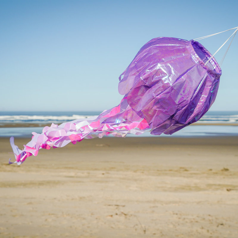 Manche à air en méduse irisée 3D, H 44 po x l 12 po, Mauve