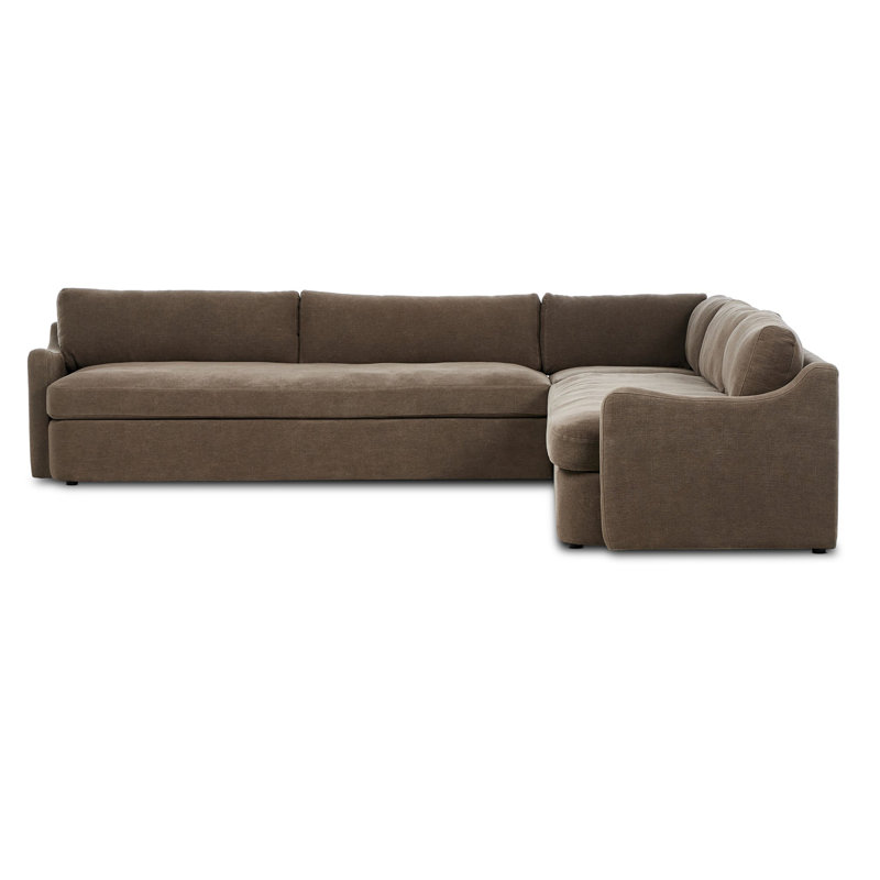 Aurelia 3-Piece Sectional, Brown LInen