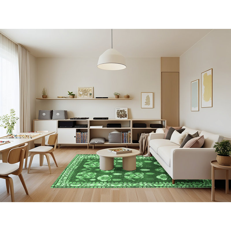 Lucertia Washable Southwestern Indoor Rug, Rectangle 7' x 9'