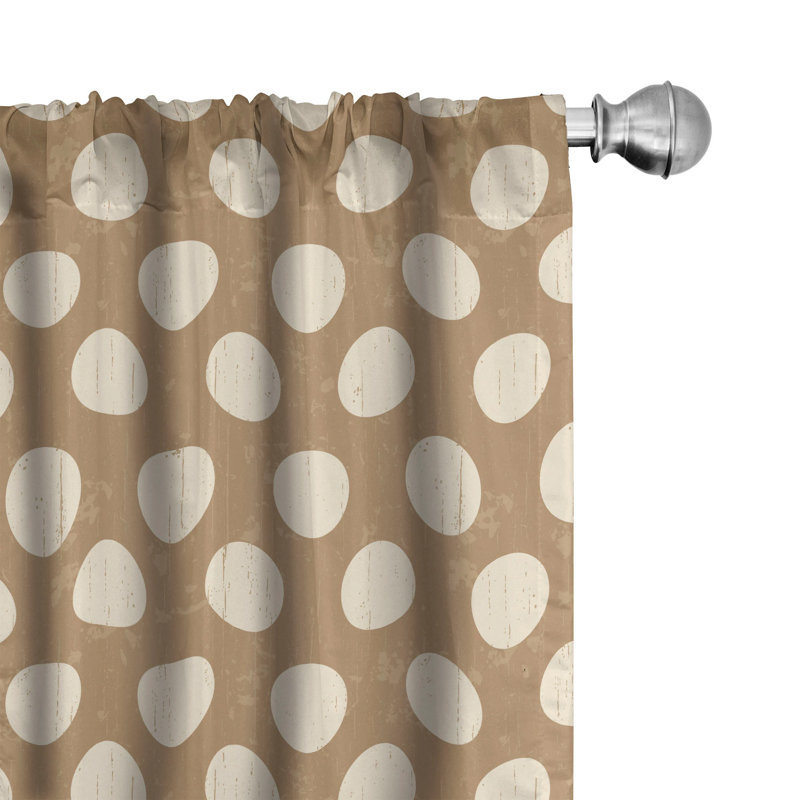 Polka Dots Semi-Sheer Rod Pocket Sliding Panel, 28" x 63"