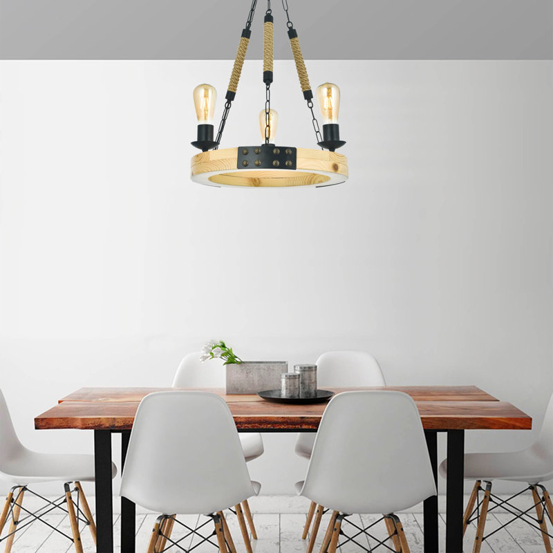 Messer 3 - Light Bulb Pendant, Oak