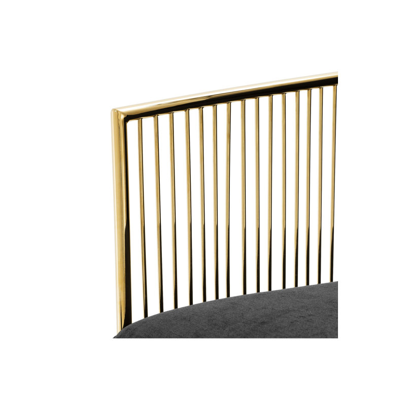 Chaise Knox, Mélange de térylène noir, Laiton