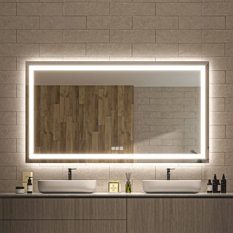 Ulrika Flat LED Mirror, Rectangle, 72" x 40"