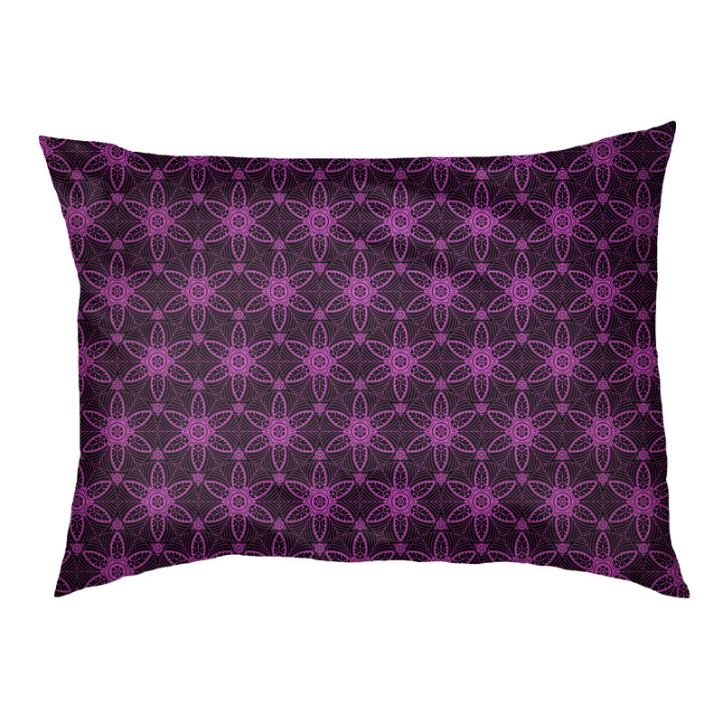 Oreiller Byrge, Noir / Violet, Grand (l 42,5 po x P 32,5 po x H 14 po)