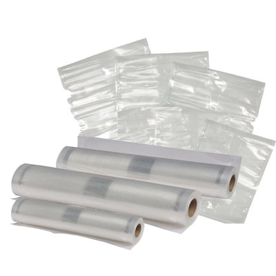 Vacuum Sealer Bag Variety Pack, Bag/Roll Combo, Clear