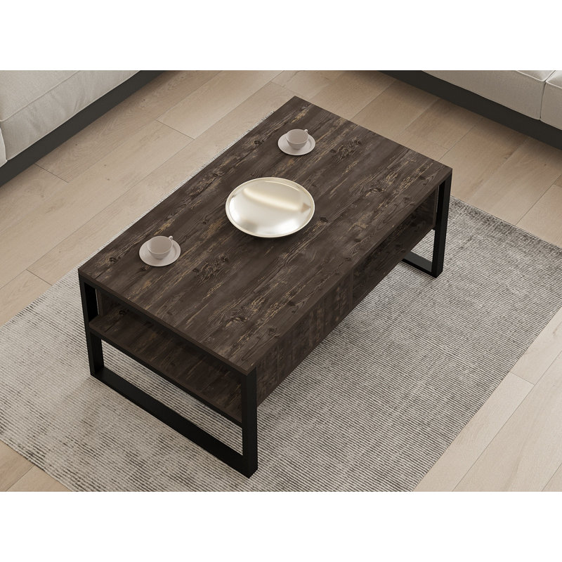 Table basse avec rangement Carsandra, Anthracite