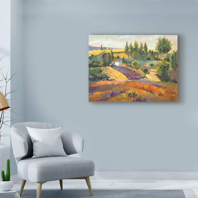 « nc vineyard tapisserie ii », reproduction de peinture à l’acrylique sur toile tendue, H 18 po x l 24 po x P 2 po