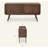 Contemporary Walnut Wood Media Cabinet / Solid Walnut
