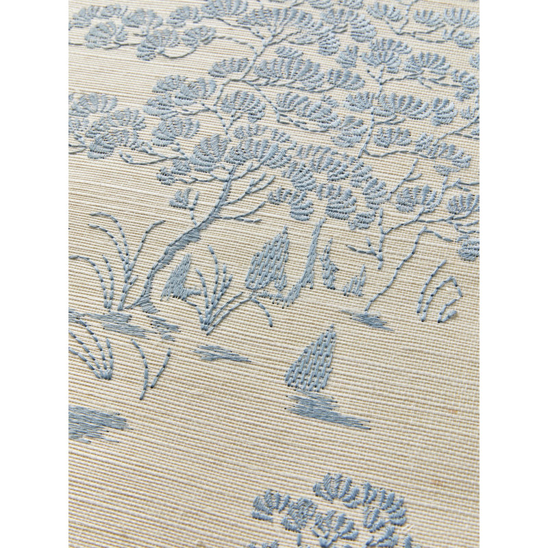 Katsura Embroidered Toile, Beige/Blue