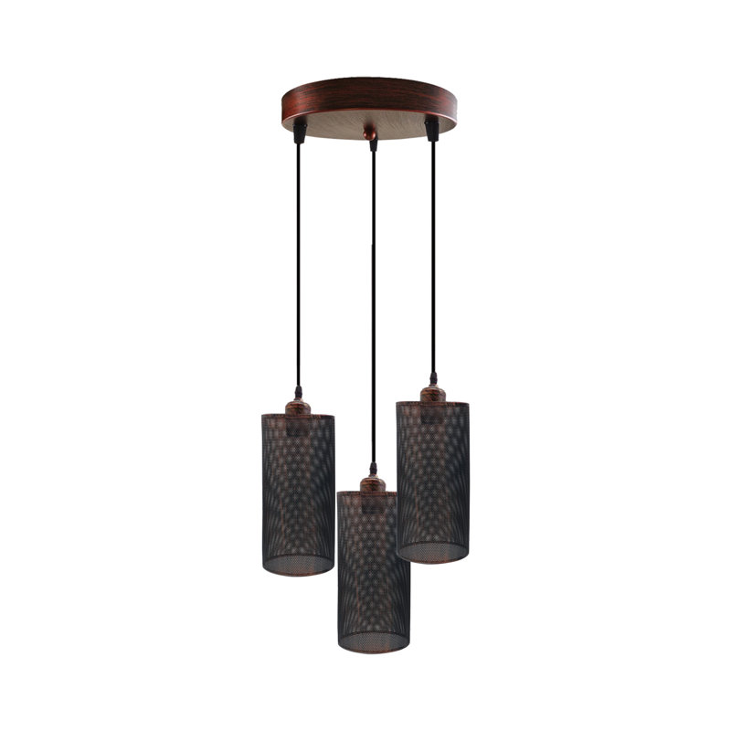 Tonnele 3 - Light Cluster Pendant, Rustic Red