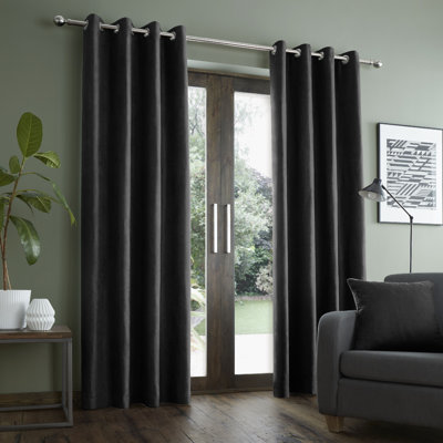 Faux Suade Eyelet Curtains
