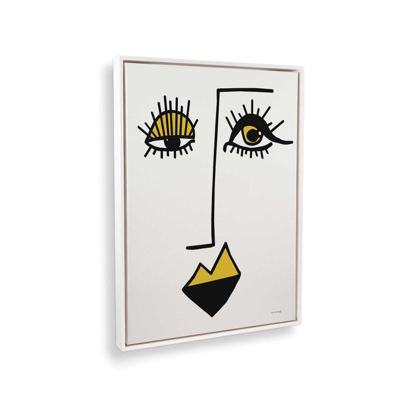 «Courageous Ponder» par Yass Naffas Designs, reproduction d'art, L 24 po x H 32 po, Blanc, Toile avec cadre