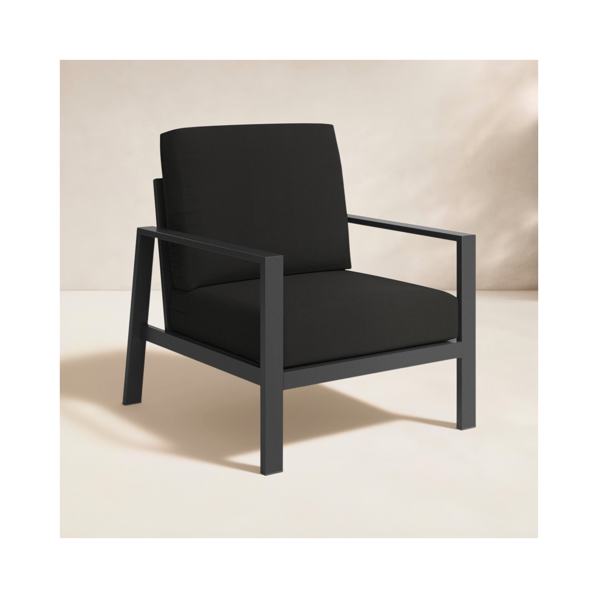 Townsend Patio Chair with Sunbrella Cushions, Canvas Black Sunbrella® Canvas