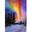 Aurora Borealis in the Forest - Snow Office Framed Print-72022348