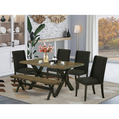 Aydrik 6 - Piece Rubberwood Solid Wood Dining Set by Red Barrel Studio
