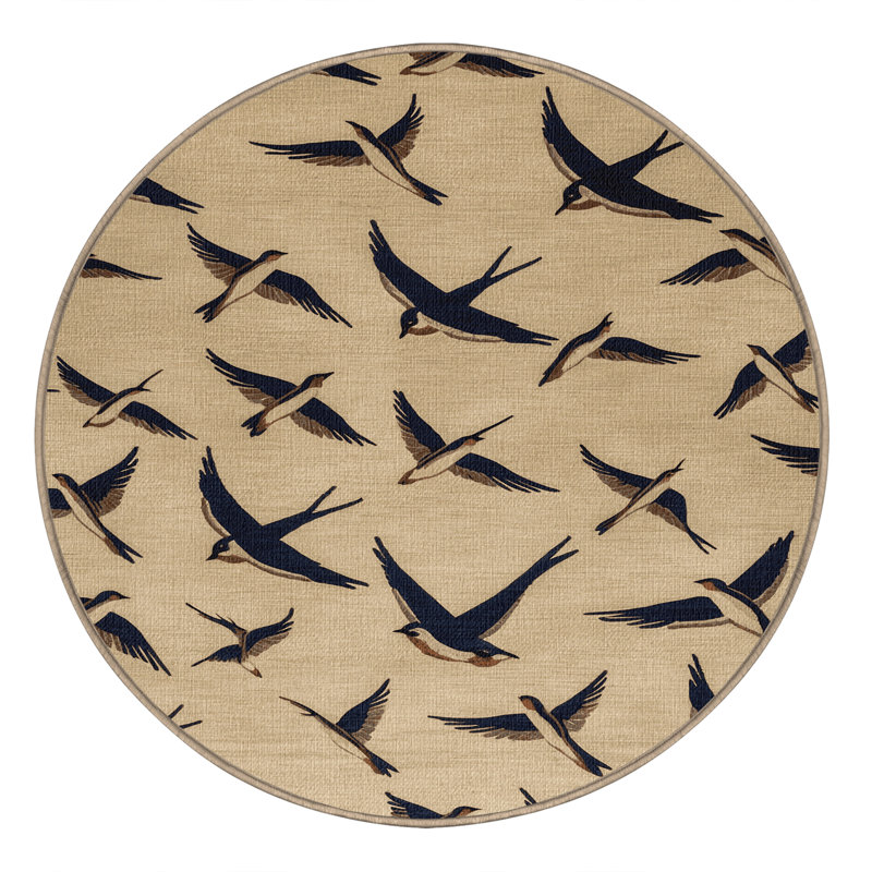  Tapis lavable laveux Welcome Swallow Birds, Rond 6 pi