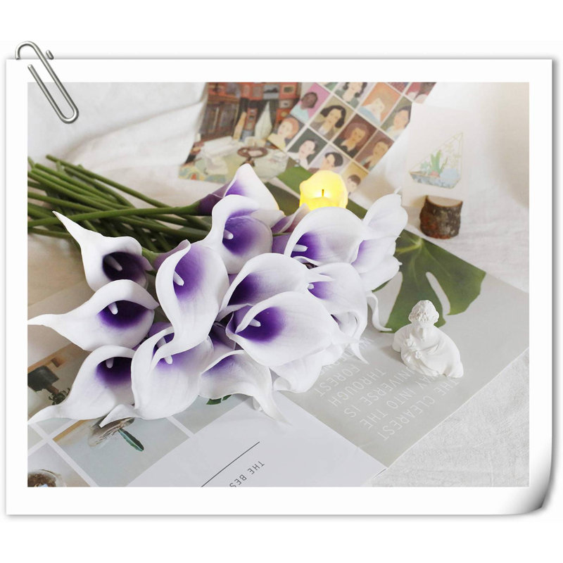 Arrangement Lillies, Mauve/blanc, H 13,58 po x l 2,3 po x P 3 po
