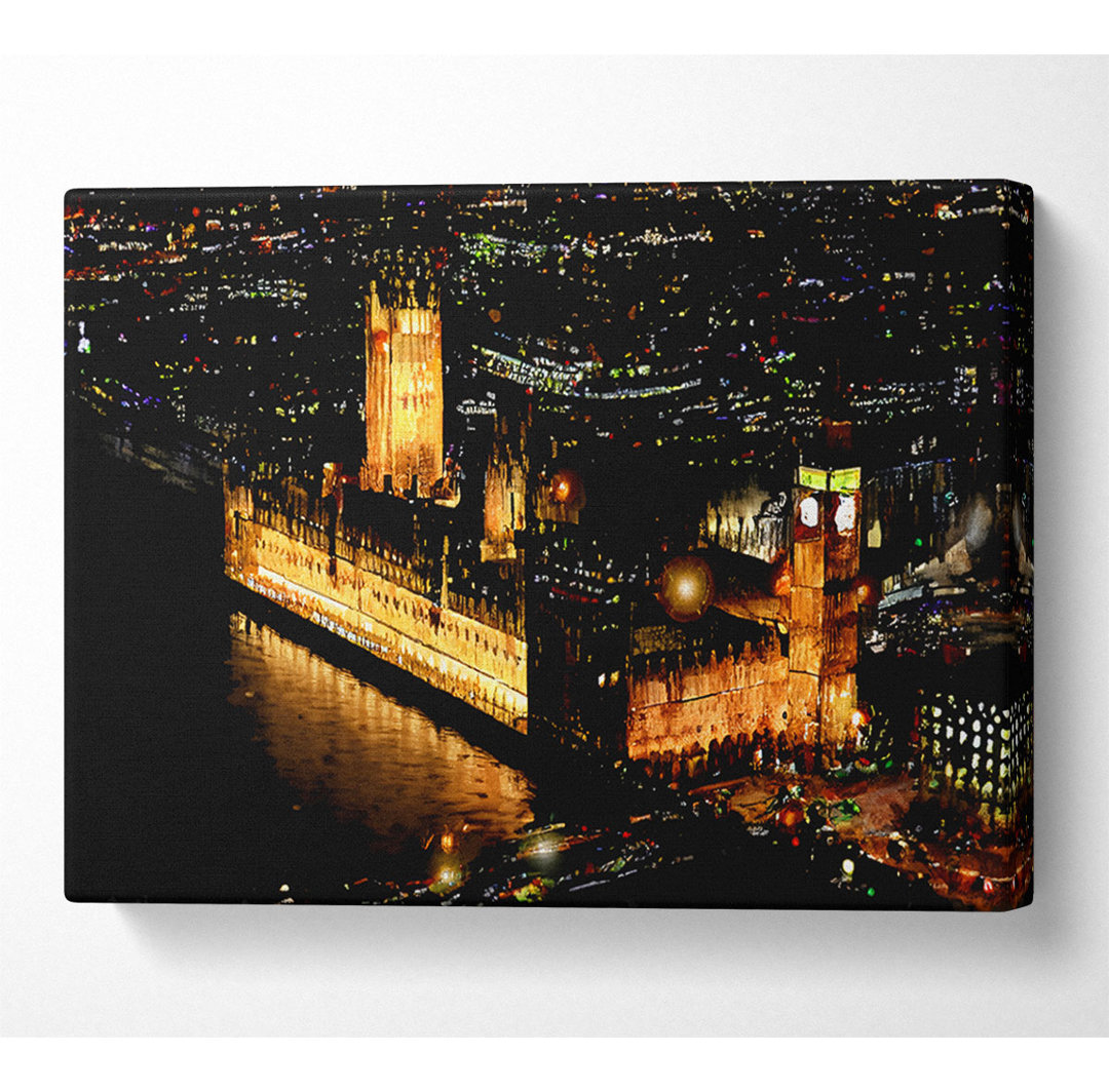 London Houses Of Parliament Ariel View - Drucken