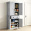 Multi-Storage Mid-Century Kitchen Cabinet - Grey