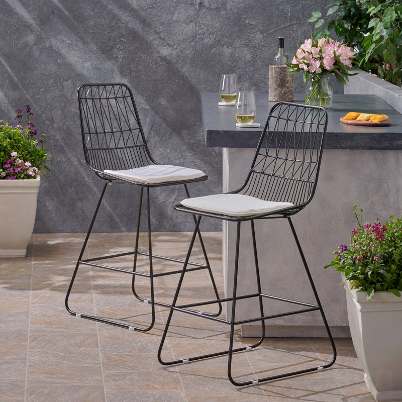 Outdoor Patio Counter Stool, Black
