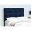 Lit simple en velours bleu, cadre de chambre à coucher transitionnel moderne revêtu de velours, style