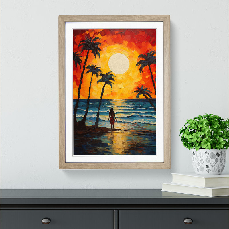 Single Picture Frame Print on Wood, 46cm H x 34cm W, Oak Framed