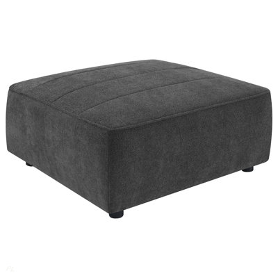 Ortega Dark Charcoal Square Upholstered Ottoman