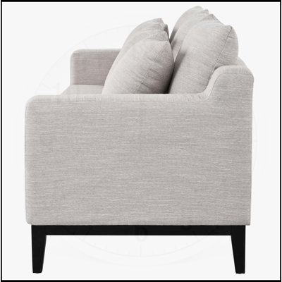Mirod Comfy 3-seat Sofa with Wooden Legs, Soft Fabric Upholstery, and Durable Construction for Ultimate Comfort and Style