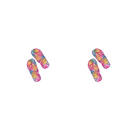 Beach Vacation Rainbow Flip Flops Outdoor Square Pillow Cover & Insert