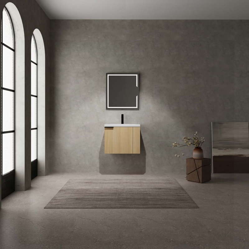 Combinaison de meuble-lavabo polyvalent pour salles de bain spacieuses, rehaussant l'esthétique moderne, Chêne