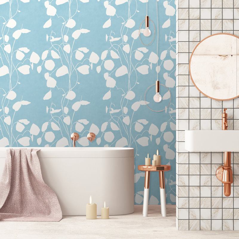 Susan Hable Floral Wallpaper Roll, Blue