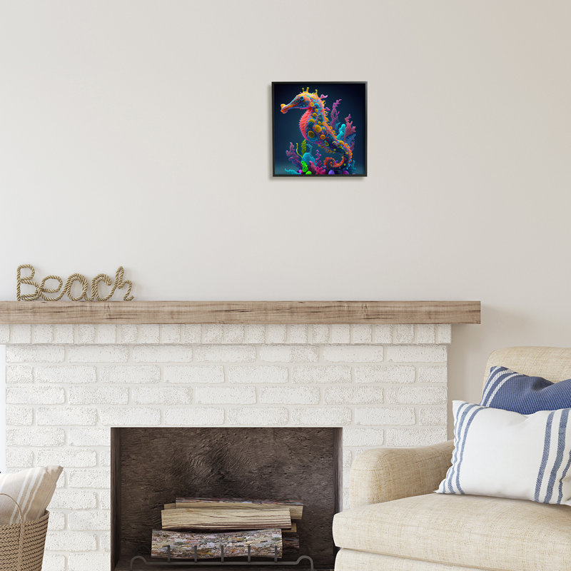 «Au-457-Giclee, abstrait, hippocampe, teintes vives» par CyberGeek Design, impression, L 12 po x H 12 po x P 1,5 po