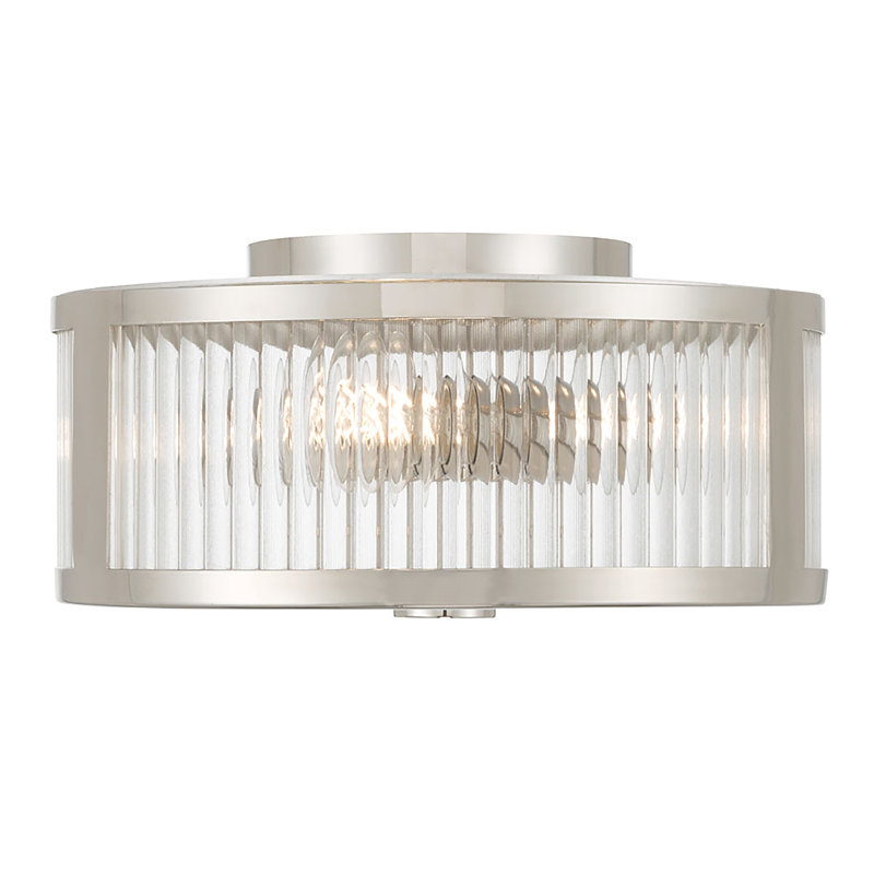 Plafonnier encastré 3 lumières 11,75 po Gabrie, Nickel poli