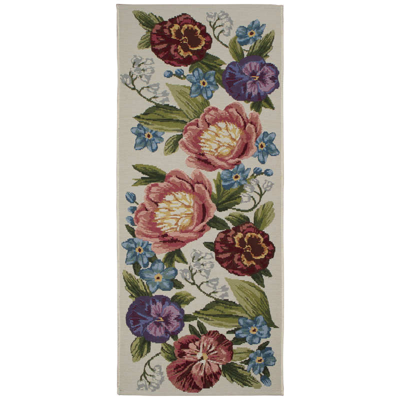 Tapis de cuisine Andreane, Crème, Tapis de couloir 1 pi 11 po x 4 pi 11 po