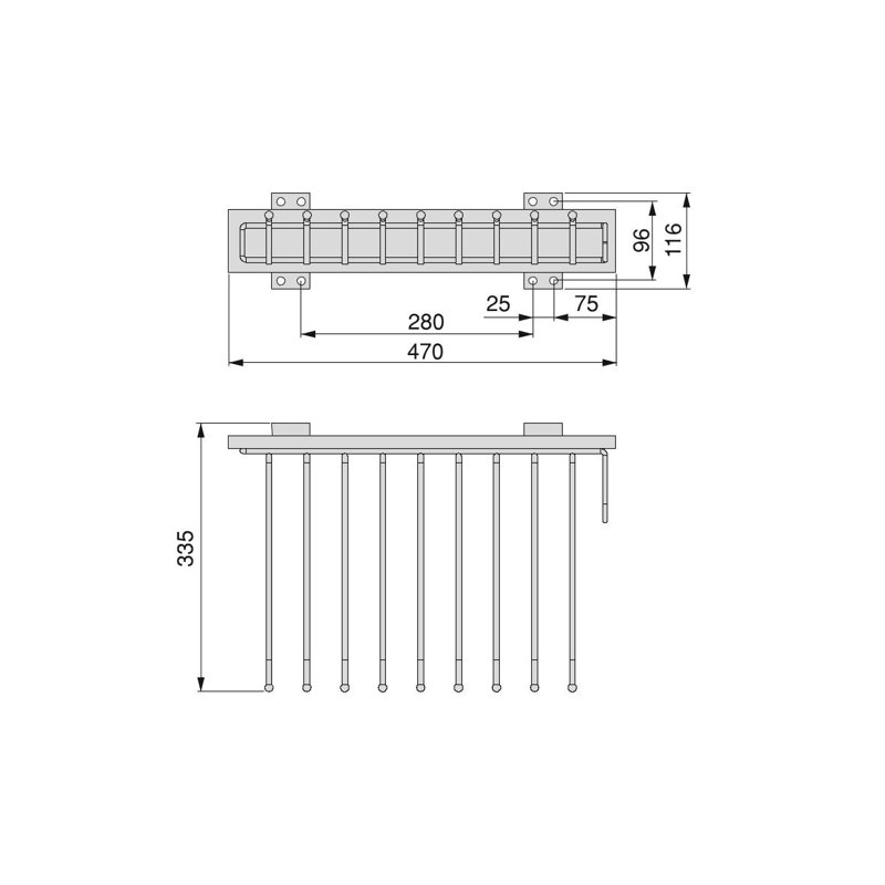 Pitre 47cm 4 Wall Towel Bar