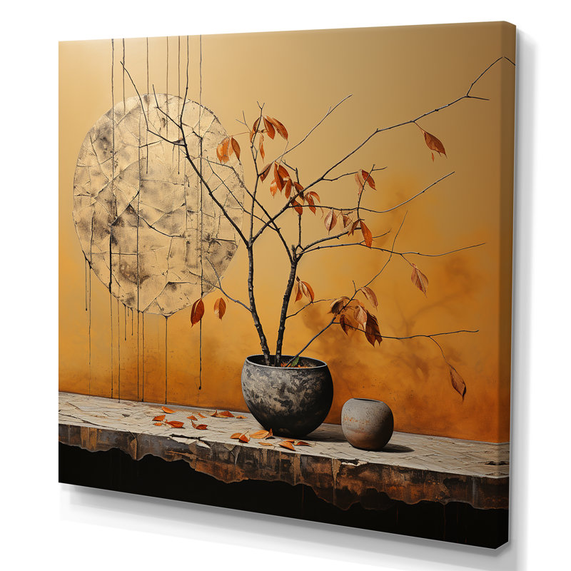 " Bronze Leaf Potteries ", Wrapped Canvas, 16" H x 16" W x 1" D