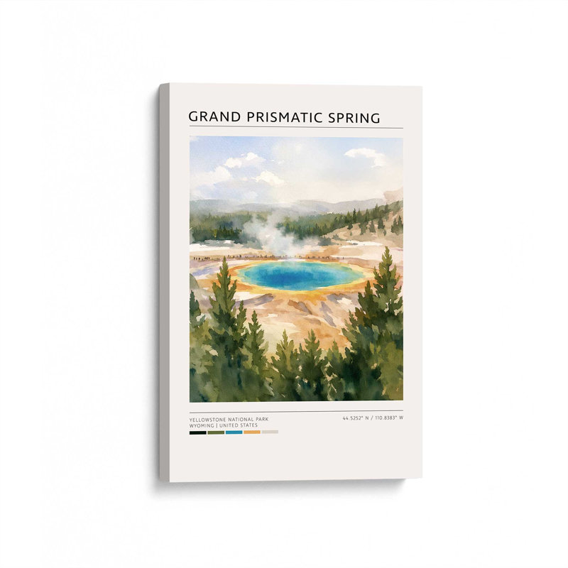 «Grand Prismatic Spring», reproduction d'art sur toile Yellowstone, 24 po x 36 po, Toile tendue