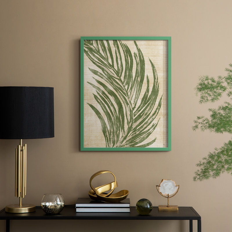 Palmaria II, reproduction encadrée - bois massif, Vert, H 11 po x l 9 po