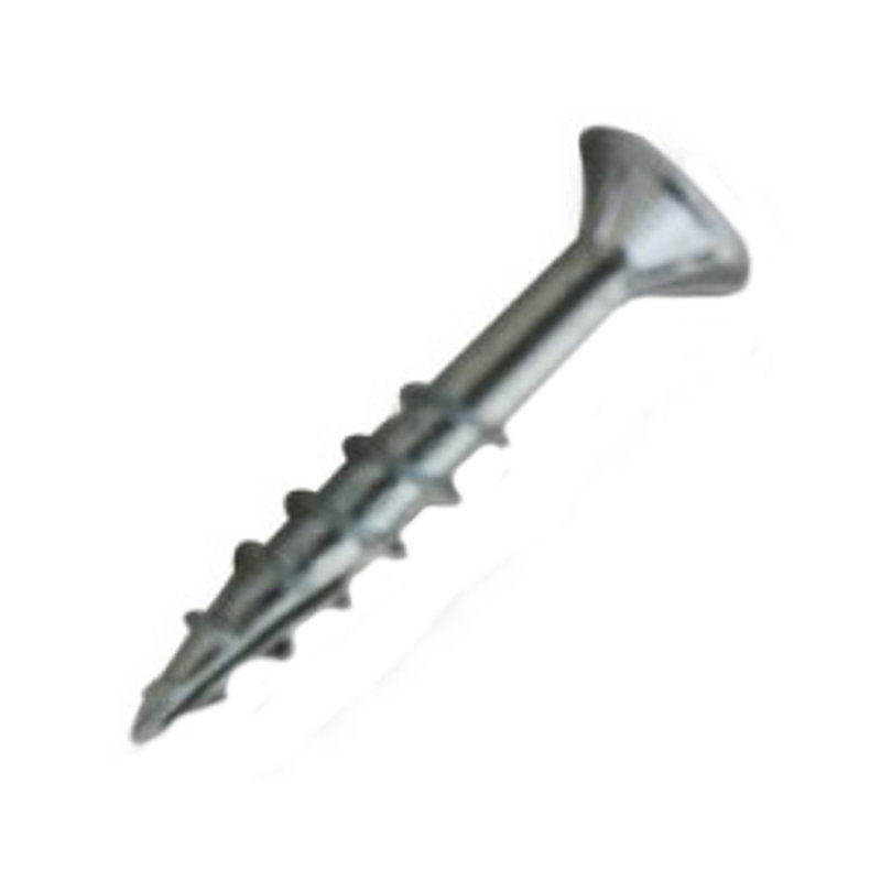 # 8 x 1-1 / 8 po. Filetage carré à tête plate en zinc avec plumes autotaraudeuses