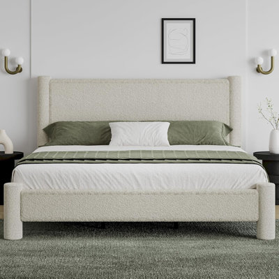 Lit plateforme tapissier Boucle