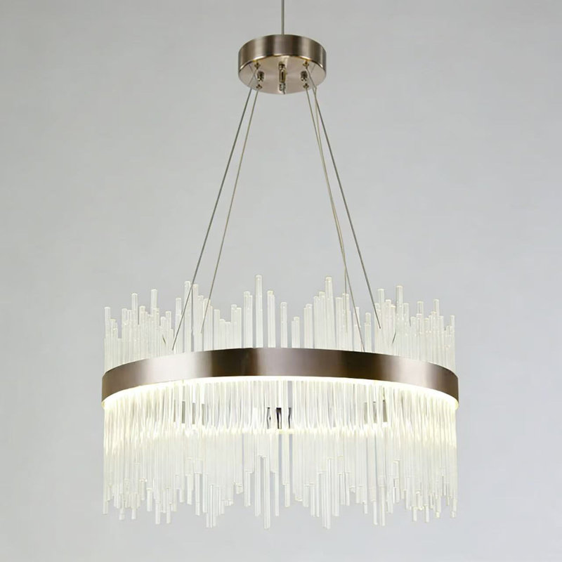 LED Chandelier, 60 W, Chrome, 26cm H x 60cm W x 60cm D