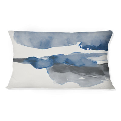 Coussin à travers les nuages bleu saphir - imprimé abstrait à l'encre liquide