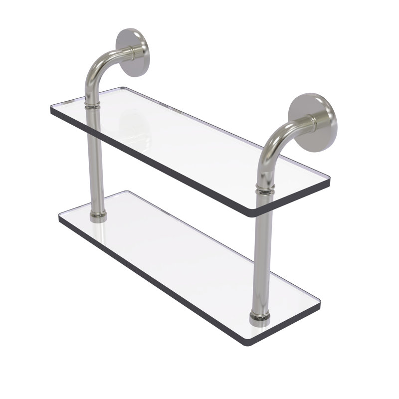 Tablette de verre Tioga, Nickel satiné