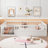 Children's solid wood platform bed with safety rails-369018958-369018959