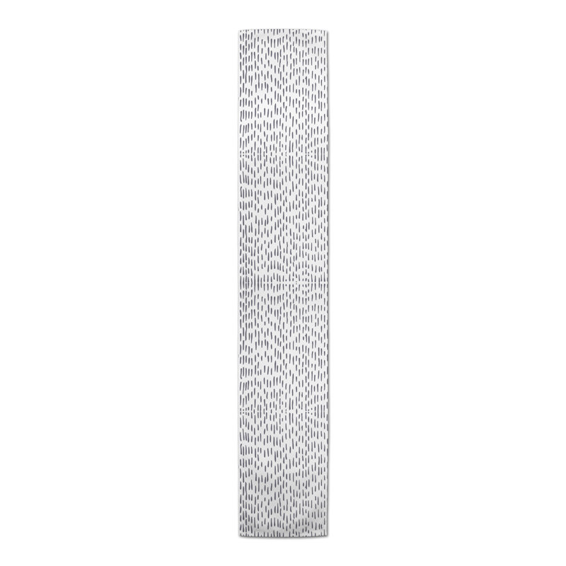 Chemin de table Spoten, Gris foncé, 72 po x 16 po