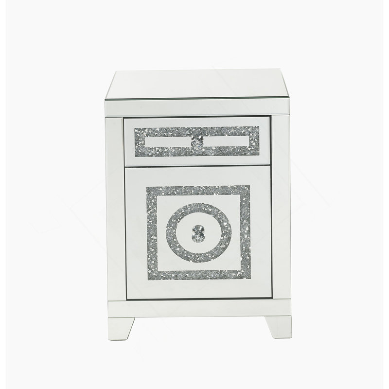 Table d'appoint en miroir et faux Dimaonds