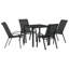  5 Piece Garden Dining Set - Grey PVC-coated polyester And Steel-203179857